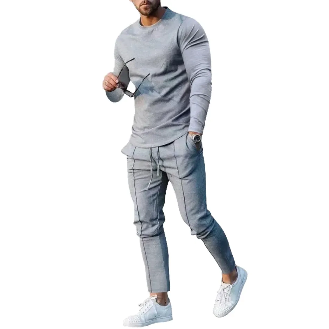 Ensemble de Survêtement Homme Casual – Haut Manches Longues & Pantalon Ajusté