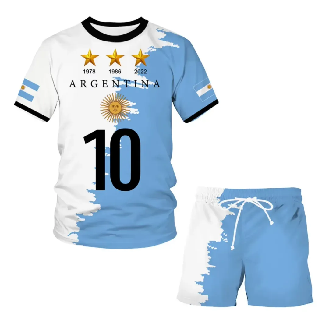 Ensemble Short & T-shirt – Équipe d’Argentine 3 Étoiles