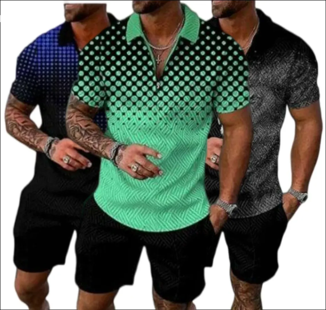 Polo Homme Dégradé à Motifs – Style Urbain et Moderne