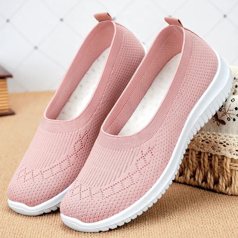 Chaussures plates respirantes sans lacets pour femme – Légères & confortables