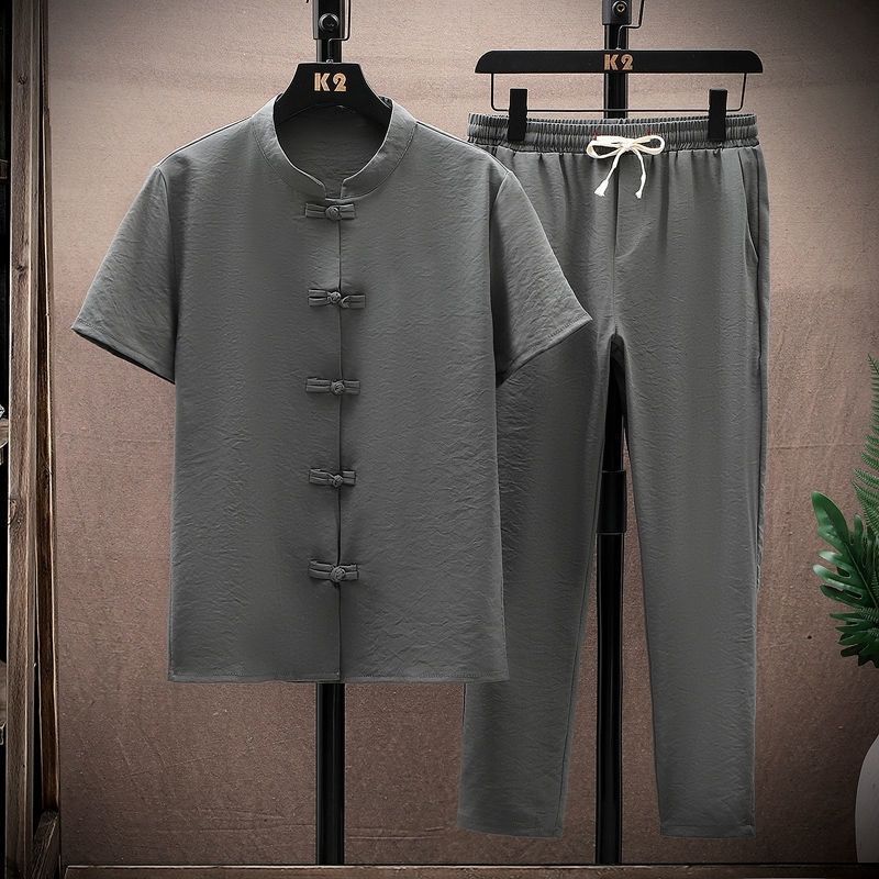 Ensemble Traditionnel Chinois Homme - Tunique et Pantalon en Lin
