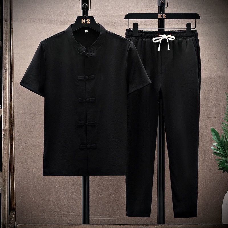 Ensemble Traditionnel Chinois Homme - Tunique et Pantalon en Lin