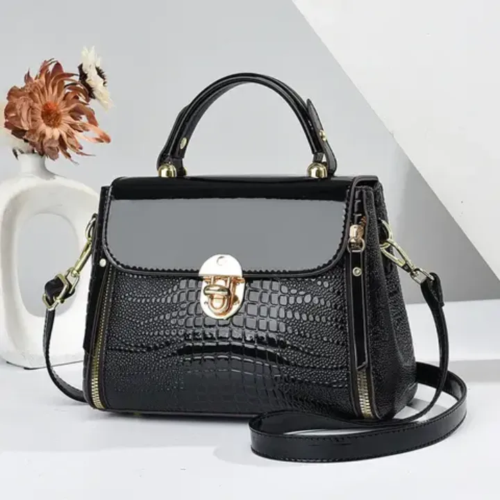 Sac à Main Femme Élégant Motif Crocodile – Style Luxe, Grande Capacité, avec Bandoulière Amovible