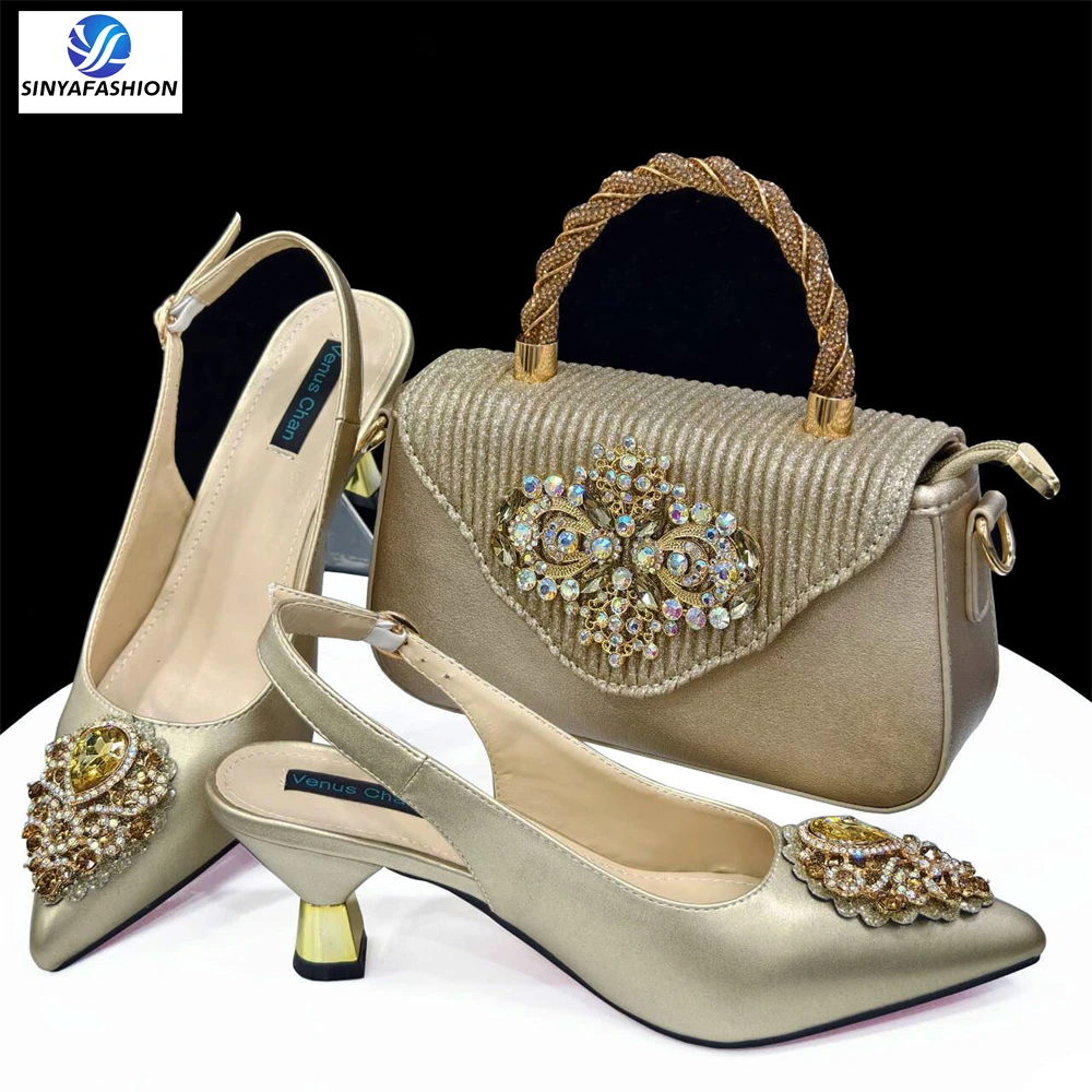 Ensemble chaussures & sac assorti Sinyafashion – Talons 6,7 cm, cuir PU, toutes saisons
