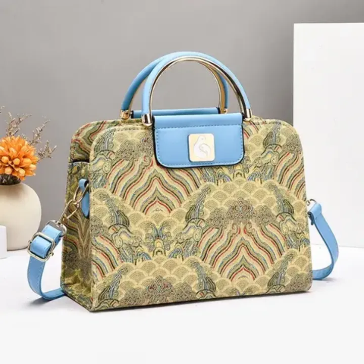 Sacs à Main Élégants Brodés – Design Oriental Chic avec Anses Métalliques