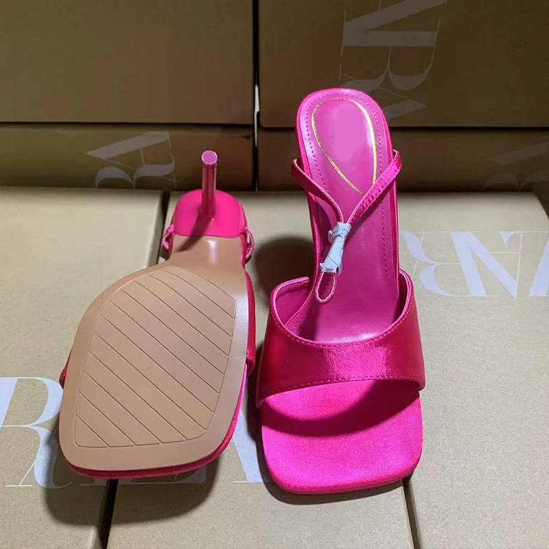 Sandales Talons Hauts Bout Carré Femme – Rose Vif, Légères & Imperméables