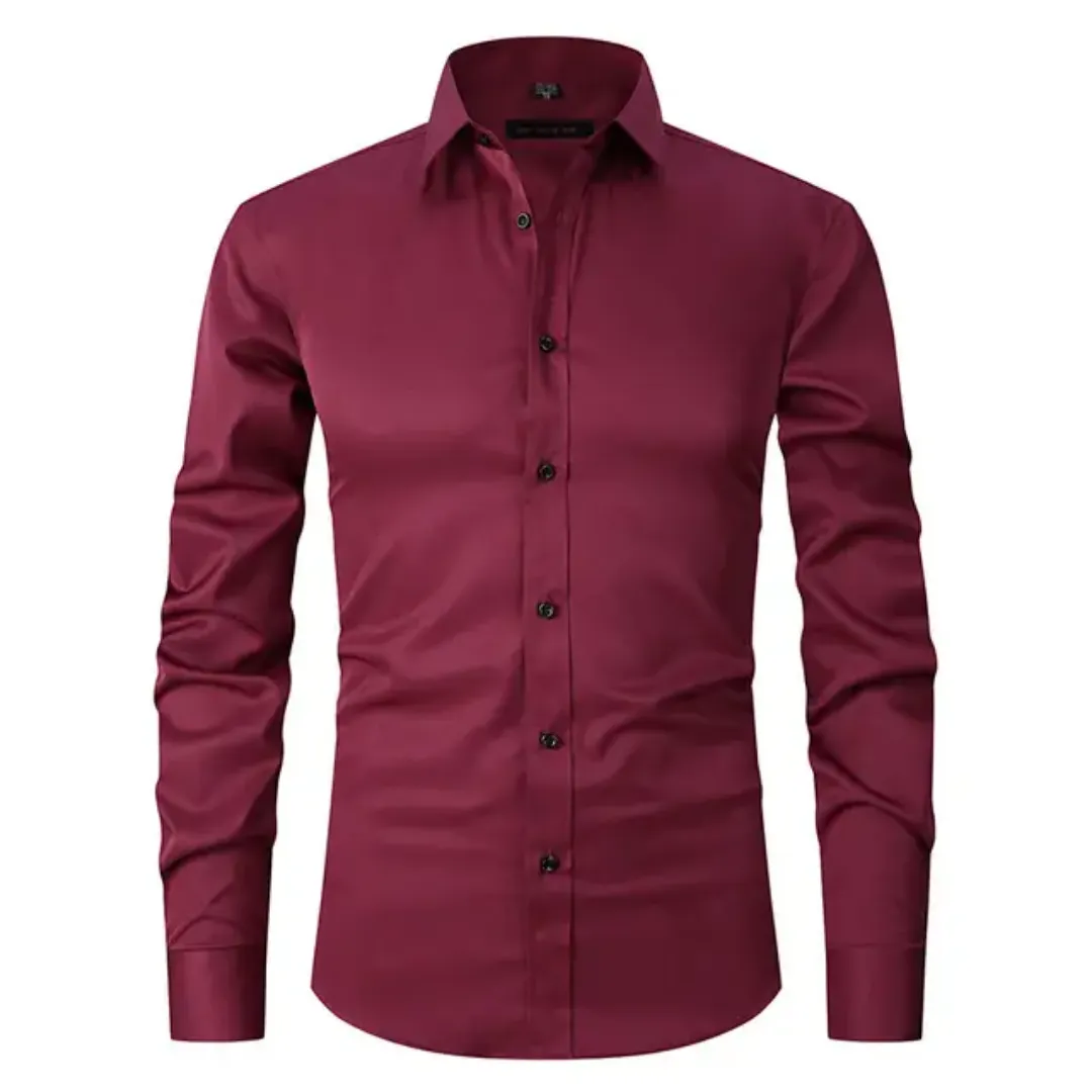 Chemise Homme Slim Fit – Bleu Ciel Élégant à Boutons Noirs