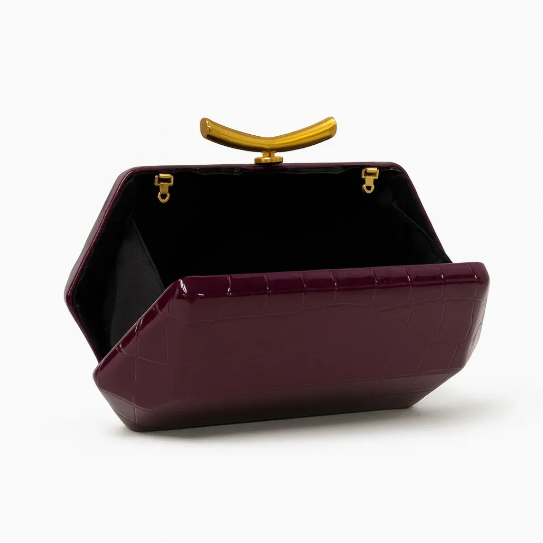 Sac à Main Femme Motif Crocodile avec Chaîne Dorée