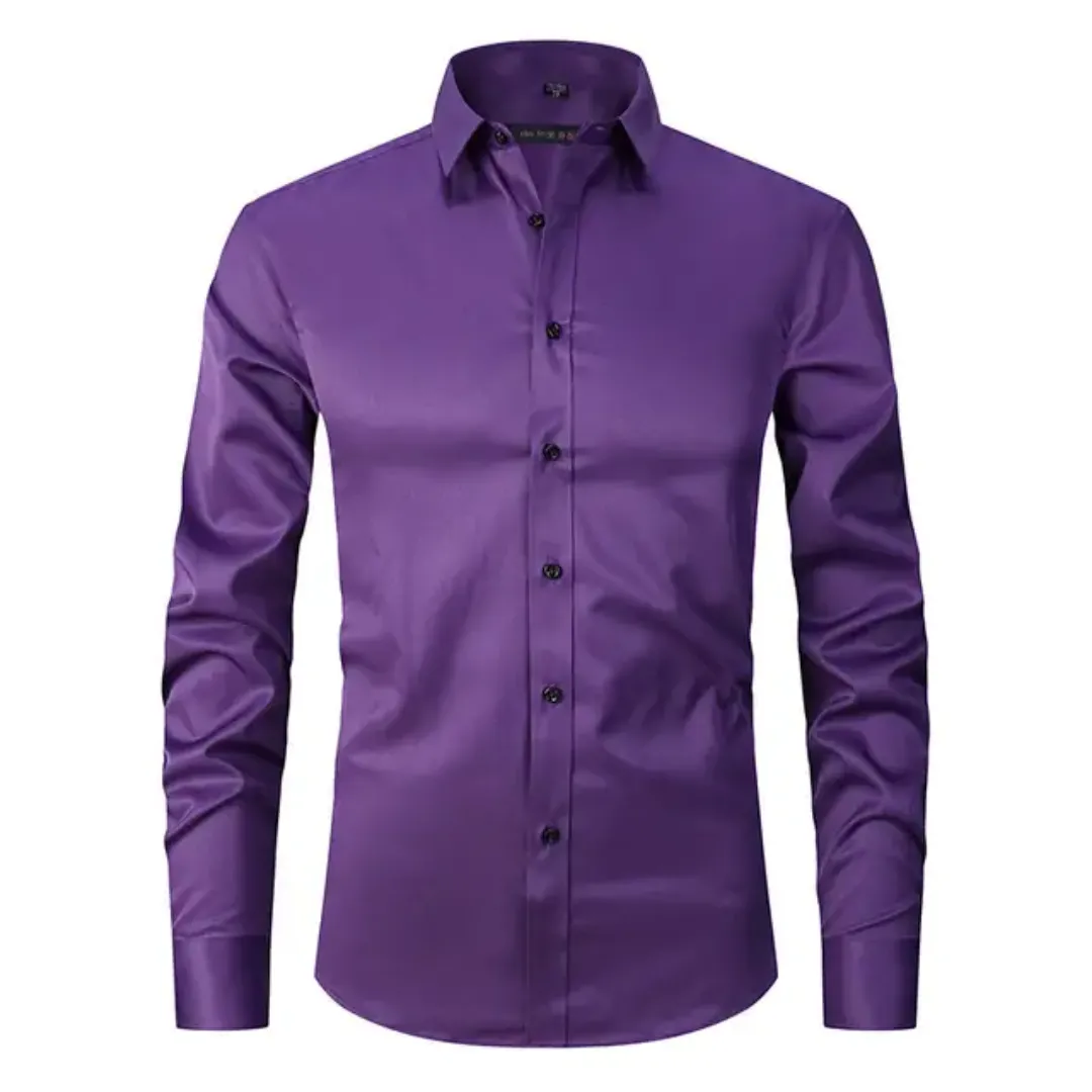 Chemise Homme Slim Fit – Bleu Ciel Élégant à Boutons Noirs