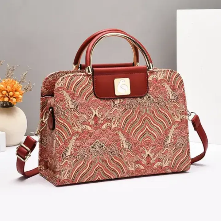 Sacs à Main Élégants Brodés – Design Oriental Chic avec Anses Métalliques