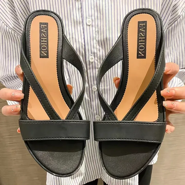 Sandales Plates Femme Élégantes – Style Croisé, Ouvertes, Confort Quotidien Été