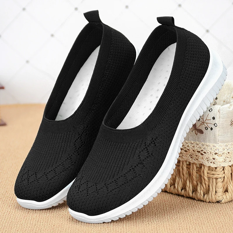 Chaussures plates respirantes sans lacets pour femme – Légères & confortables
