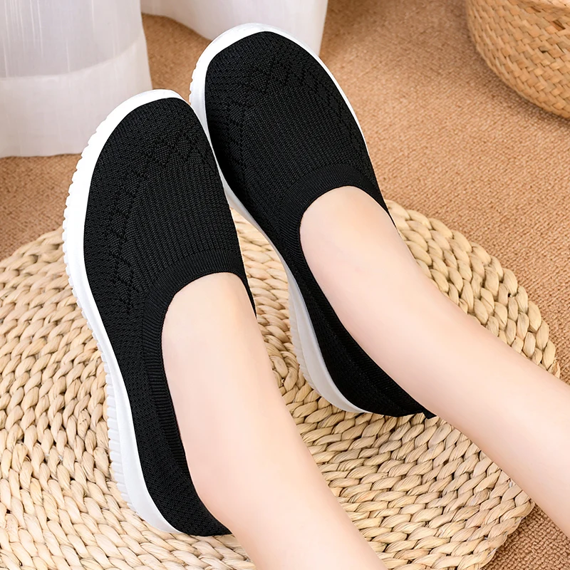 Chaussures plates respirantes sans lacets pour femme – Légères & confortables