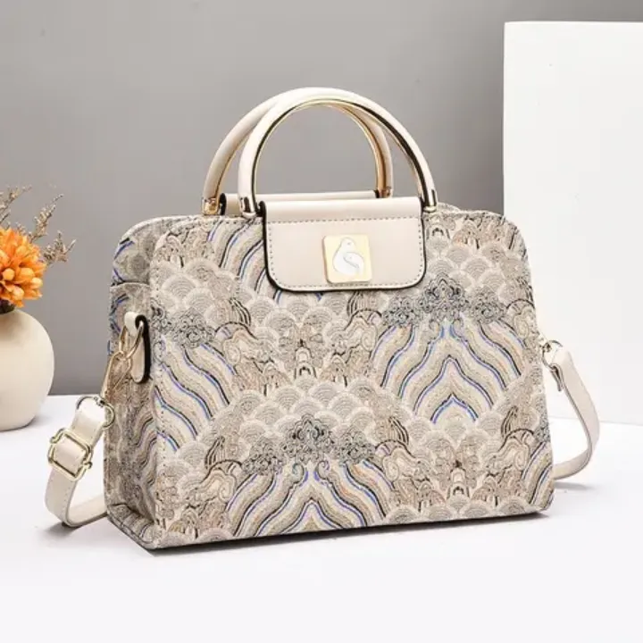 Sacs à Main Élégants Brodés – Design Oriental Chic avec Anses Métalliques