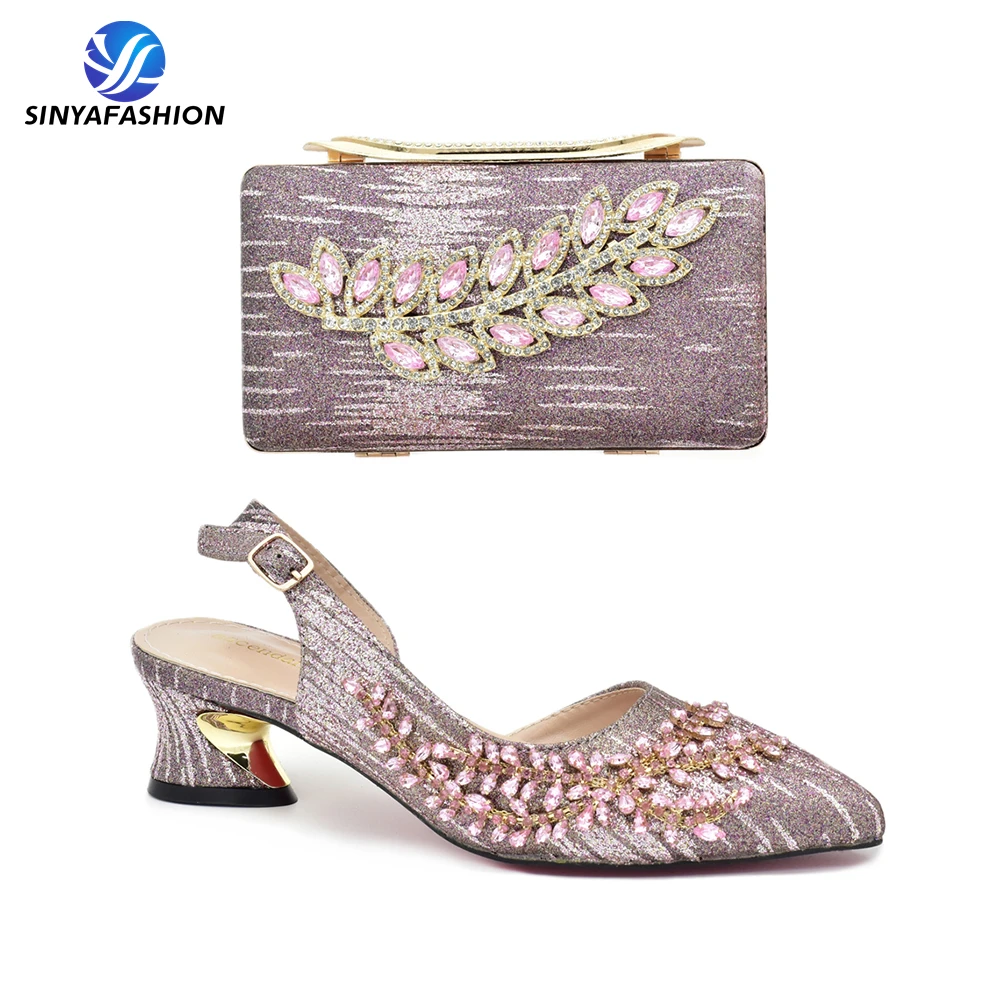 Ensemble Chaussures & Sac Coordonnés – Talons Plateforme Confortables 5-8cm, Toutes Saisons
