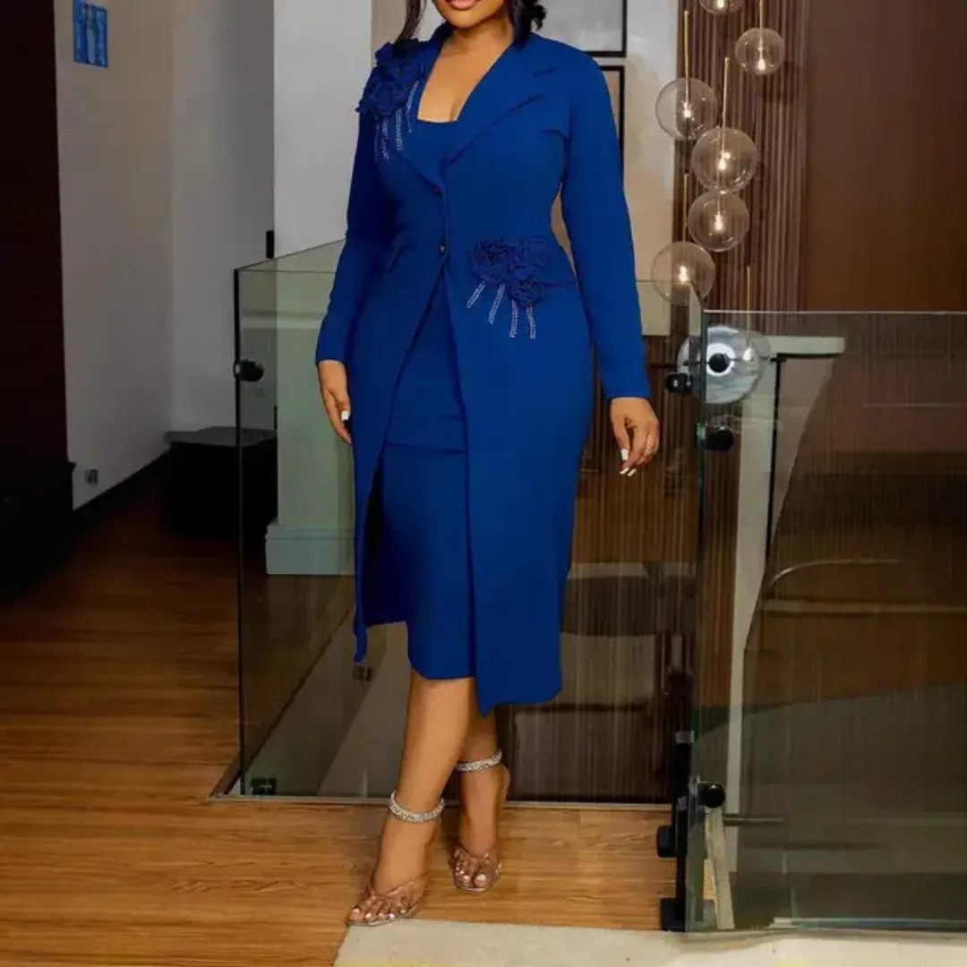 Ensemble robe et manteau femme élégante – Style formel pour église ou bureau