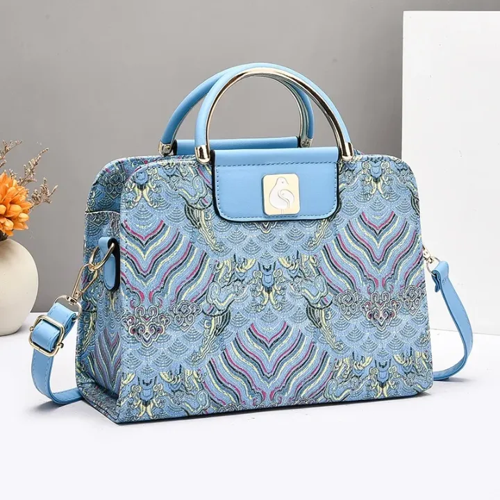 Sacs à Main Élégants Brodés – Design Oriental Chic avec Anses Métalliques