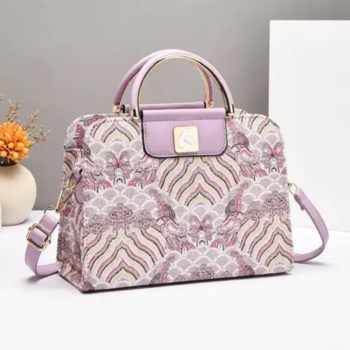 Sacs à Main Élégants Brodés – Design Oriental Chic avec Anses Métalliques